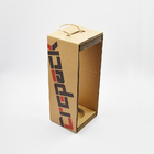 Scatola di vino rosso semplice di carta ondulata con scatole regalo rigide con corda portatile