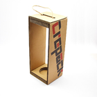 Scatola di vino rosso semplice di carta ondulata con scatole regalo rigide con corda portatile
