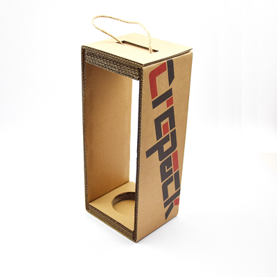 comprare Scatola di vino rosso semplice di carta ondulata con scatole regalo rigide con corda portatile online manufacture