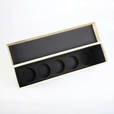 comprare Cinque scatola rigida di EVA Cutout Insert Magnetic Lid di spirito del regalo del cartone del contenitore di regalo della bottiglia di vino della scatola del corredo del gin della bottiglia CMYK online manufacture