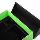 Spugna del ritaglio su misura cartone verde nero di lusso del cuoio dell'unità di elaborazione dei contenitori di regalo della doppia porta