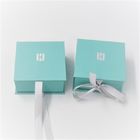 Forma di lusso blu di Ring Ribbon Flap Magnetic Book dei gioielli del gemello dei contenitori di regalo di OBM