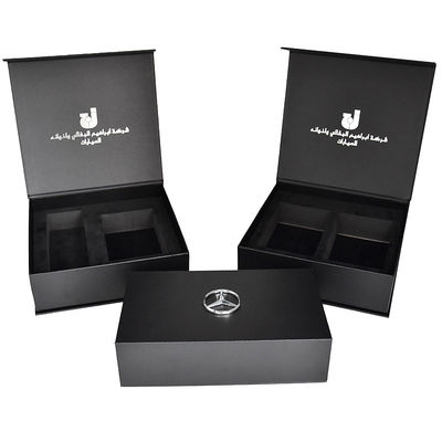 comprare Il nero su ordinazione magnetico rigido di cuoio della carta da imballaggio del contenitore di regalo dell'unità di elaborazione con EVA Inlay Metal Logo online manufacture