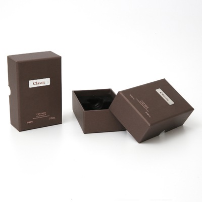 Coperchio e base due pezzi di regalo dei contenitori della carta di Brown di lusso con stampa UV del profumo