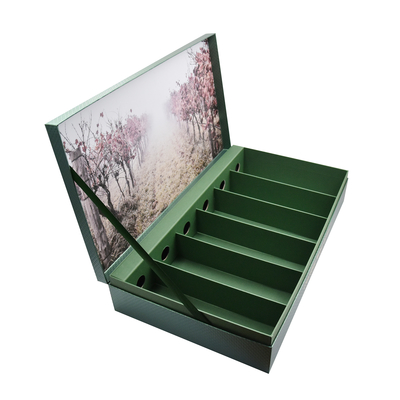 Verde personalizzabile 6 bottiglie Cartone vino scatola regalo Matte laminazione