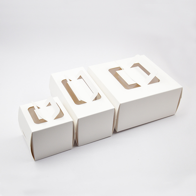Customization White Wedding Birthday Party Cake Cookie Box Con Manico Di Finestra Commercio Alimenti