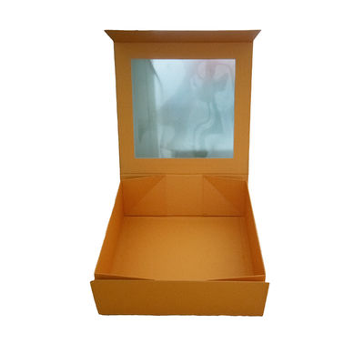 Scatola regalo di lusso in cartone rigido riciclato con logo personalizzato, finestra in PVC trasparente e chiusura magnetica