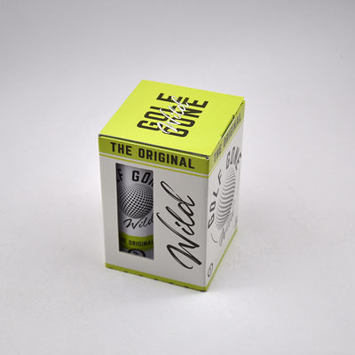 Confezione regalo per palline da golf personalizzate di alta gamma con logo stampato, finestra trasparente e cartone riciclato per packaging alla moda