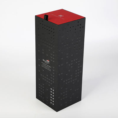 Whiskey piegante rigido Gin Packaging Box del contenitore di regalo della bottiglia del vino rosso del cartone
