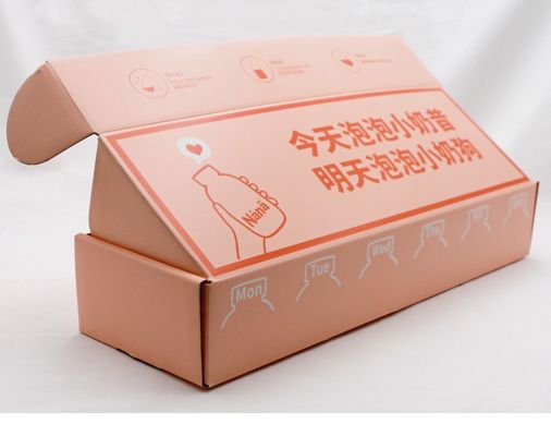 Il bollettino ondulato rosa su ordinazione inscatola la stagnola di oro della laminazione di Matt con il logo