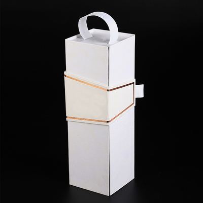 Contenitore d'imballaggio d'imballaggio di lusso UV del cartone del contenitore di regalo della bottiglia di vino della maniglia di champagne piano del gin